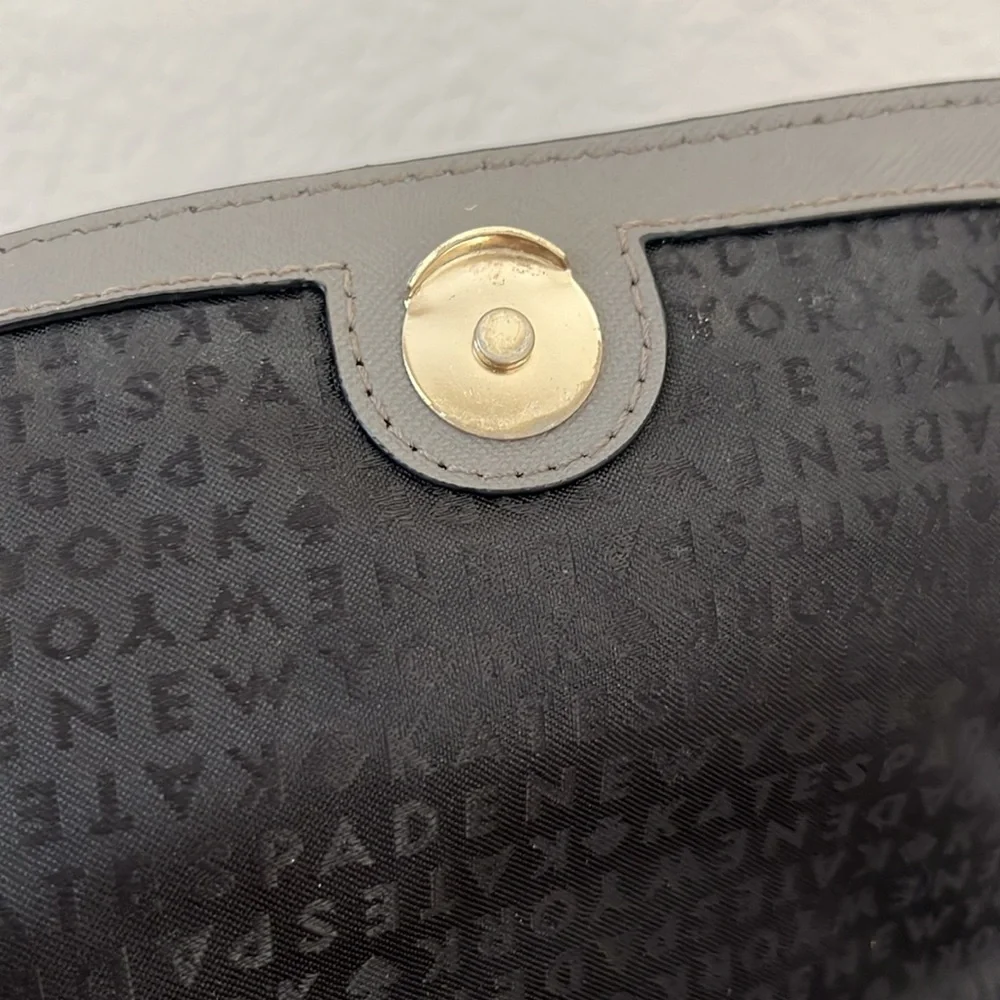 Kate Spade Leather Crossbody Purse Black Grey Blue